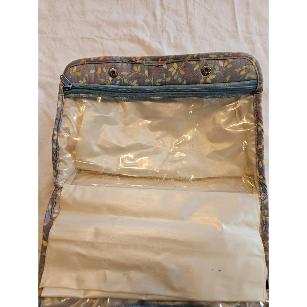 Totes Quilted Floral Cosmetic Bag Makeup Pouch Organizer 80's 90's Vintage